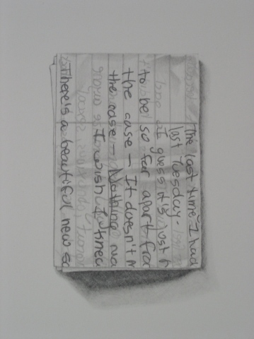 graphite drawing note by Molly Springfield