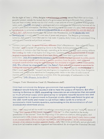 Molly Springfield text drawing marginalia archive Paul Otlet