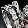 Floating Diamond Engagement Ring and Wedding Band