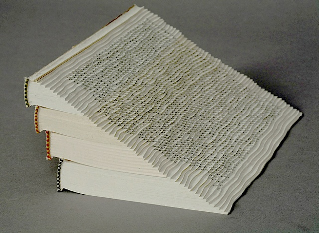 altered, alter, altered book, altered bookwork, bookworks, unique, one of a kind, cut paper, facebook, political art, installation, paper sculpture