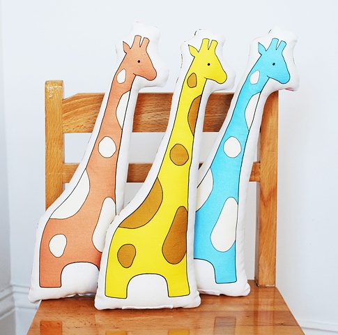 printed giraffe pillow