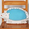 printed hedgehog pillow in blue