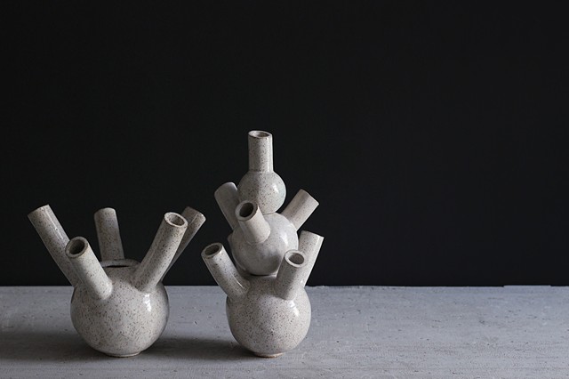 Erica Prince ceramic vase flowers dutch tulip art design Brooklyn artist ceramicist