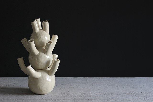 Erica Prince ceramic vase flowers dutch tulip art design Brooklyn artist ceramicist