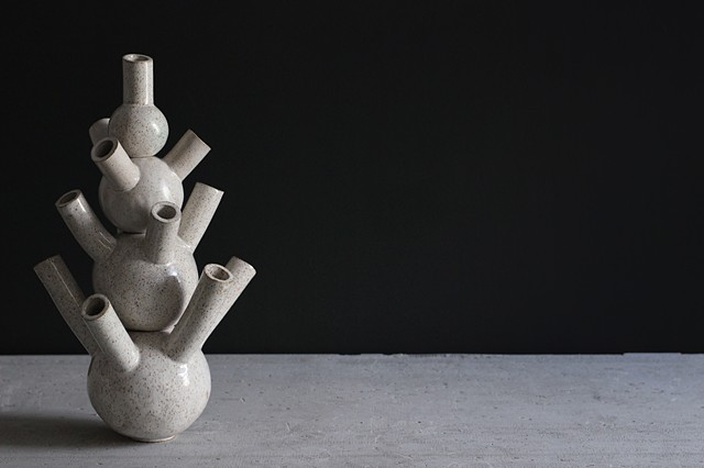 Erica Prince ceramic vase flowers dutch tulip art design Brooklyn artist ceramicist