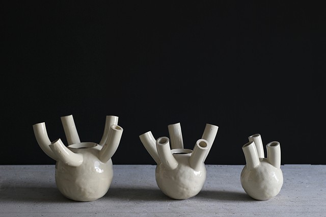 Erica Prince ceramic vase flowers dutch tulip art design Brooklyn artist ceramicist