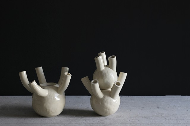 Erica Prince ceramic vase flowers dutch tulip art design Brooklyn artist ceramicist