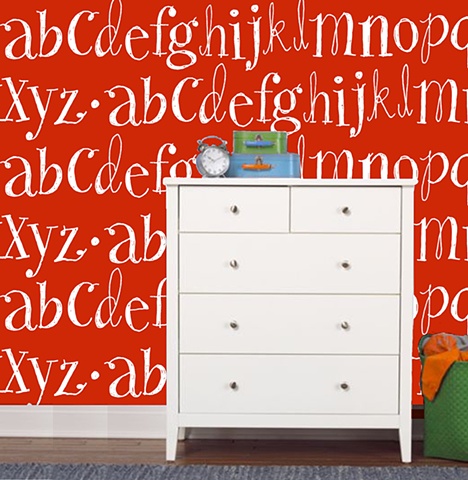 Alphabet wallpaper (Red)