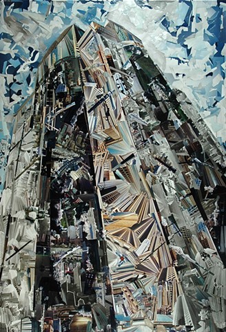 Photo collage by John Schuh featuring Seattle architecture, Washington Mutual Tower.