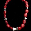 037 Coral and Sterling Beaded Necklace