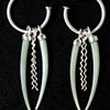 050 Sterling Silver with green dentalium shell earrings.
