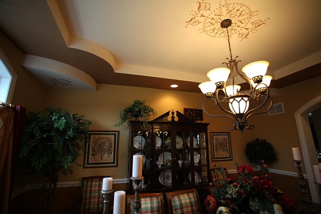ceiling light stencil paint