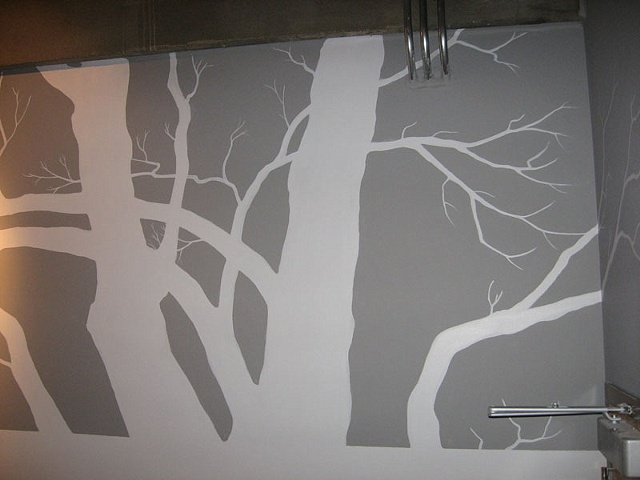 Detail loft hallway 'negative' tree.
