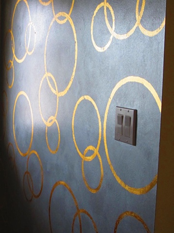 Gold leaf circle detail.