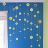 Hanging ball design bedroom detail.