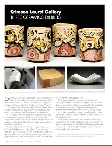 "Crimson Laurel Gallery: Three Ceramic Exhibits"
The Laurel of Asheville