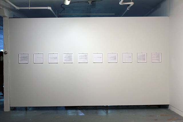 MFA thesis exhibition, 2011