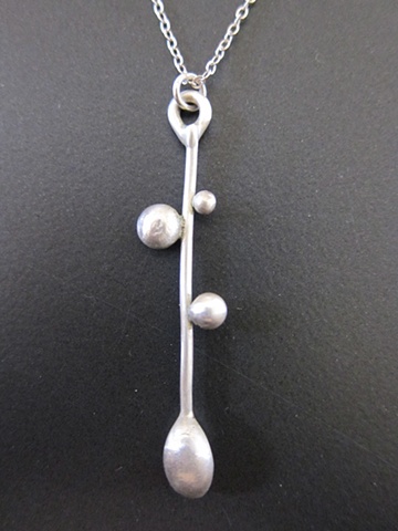 sterling, sterling silver, argentium, bud pendant, botany
