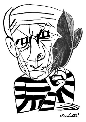 Pablo Picasso Caricature from 'Line by Line,'  James McMullan's NYT online drawing blog