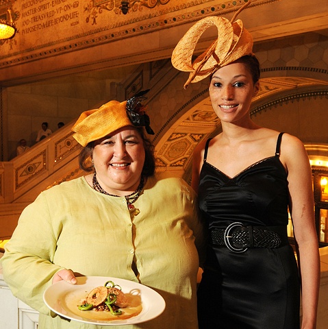 tonya gross millinery on Chef Carrie Nahabedian of Naha and Angela @ Les Dames 2010 Fashion Plate Event
