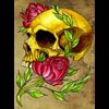 traditional skull w roses 