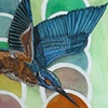 'Flying Kingfisher and Dots'