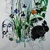 Charcoal with Irises