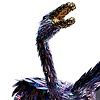 The enormous purple bird