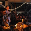 Erica Rosenfeld, Emma Salamon, Jessica Jane Julius, working the chicken bubble