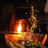 Emma Salamon with a glass sculpted veggie ladle