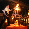 Skitch Manion Ladling into Chandelier