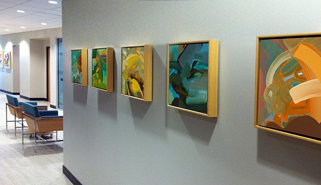 Installation view of "Tropical Landscape", "Twist", "Landscape", "Dark Landscape" and "Splash"