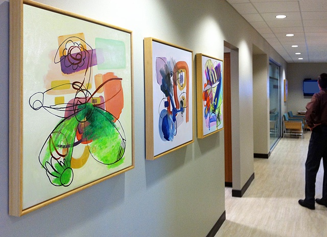 Installation view of "Study 2, Variation 2", "Study 8, Variation 1" and "Study 13, Variation 2"