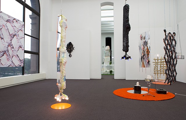 Installation view "here and there pink melon joy (inferno)"