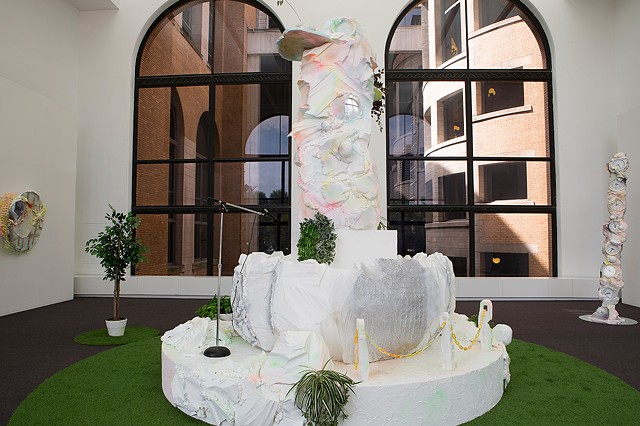 Installation view "here and there pink melon joy (purgatory)"