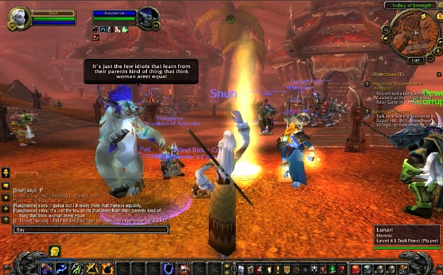 Snuh: Asking the World of Warcraft community (or one of them) to provide me with their definitions of feminism and feminists.