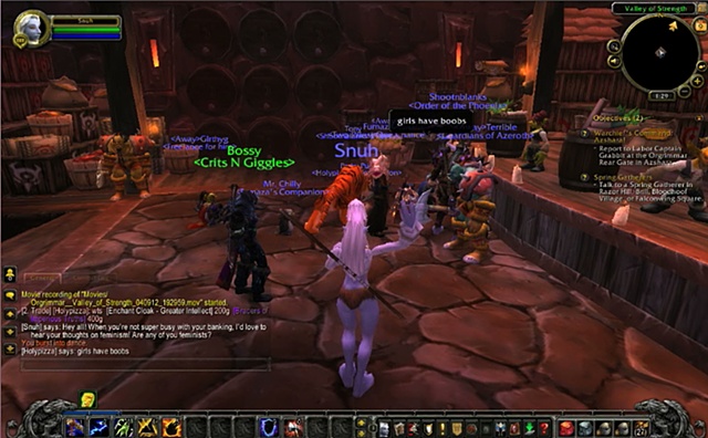 Snuh: Asking the World of Warcraft community (or one of them) to provide me with their definitions of feminism and feminists.