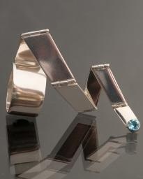Anika Smulovitz, body in motion, jewelry hinged ring silver