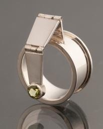 Anika Smulovitz, body in motion, jewelry hinged ring silver
