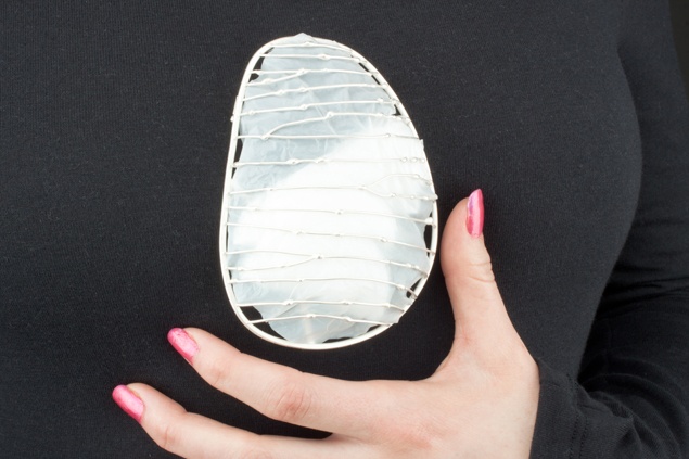 Anika Smulovitz, breathe, brooch, sterling silver jewelry, repurposed plastic bags, breathe jewelry