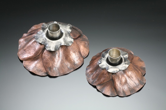 Anika Smulovitz, handmade judaica, handmade candlesticks, hand made candlesticks, candlesticks, sterling silver candlesticks, shabbat candlesticks