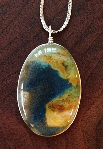 "Landscape" pendants...(Looking out the Airplane Window)...
SOLD