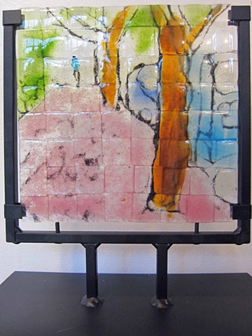 "21st Avenue in Pink..."
Details: 9x11
Glass in wrought iron standing frame
SOLD--but I can make you your own with this same theme :}