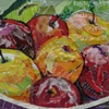Apples in a Purple Bowl