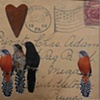 mixed media 4 birds 1 heart