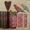 mixed media 3 birds 1 heart