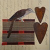 mixed media 1 bird 2 hearts