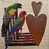 mixed media  2 birds 2 hearts