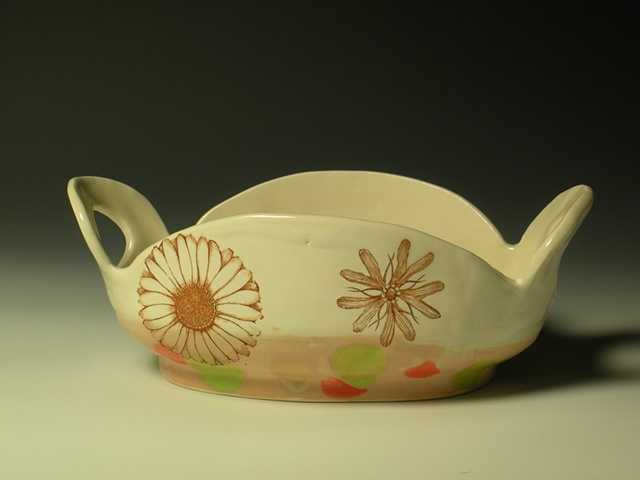 Serving Dish with Flowers