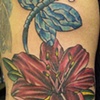 Lily and dragonfly tattoo